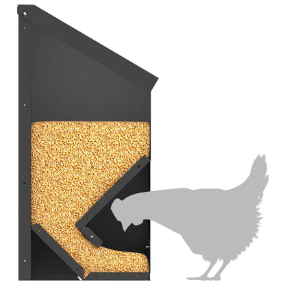 Feeder per pollo Nero 21 x 16 x 33 cm Acciaio laminato a freddo