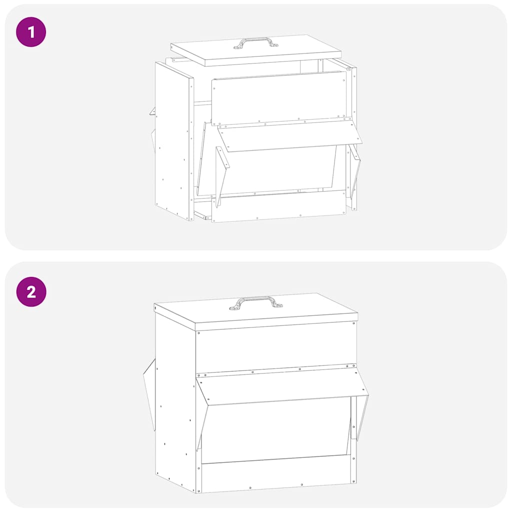 Feeder per pollo Verde oliva 40,5 x 45 x 41 cm