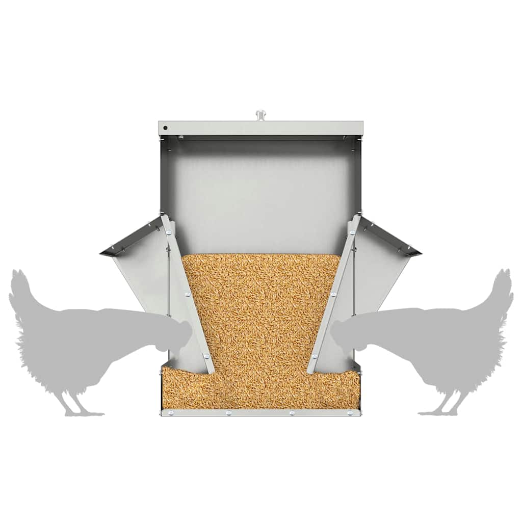 Feeder per pollo Argento 40,5 x 45 x 41 cm Acciaio zincato | homemem39