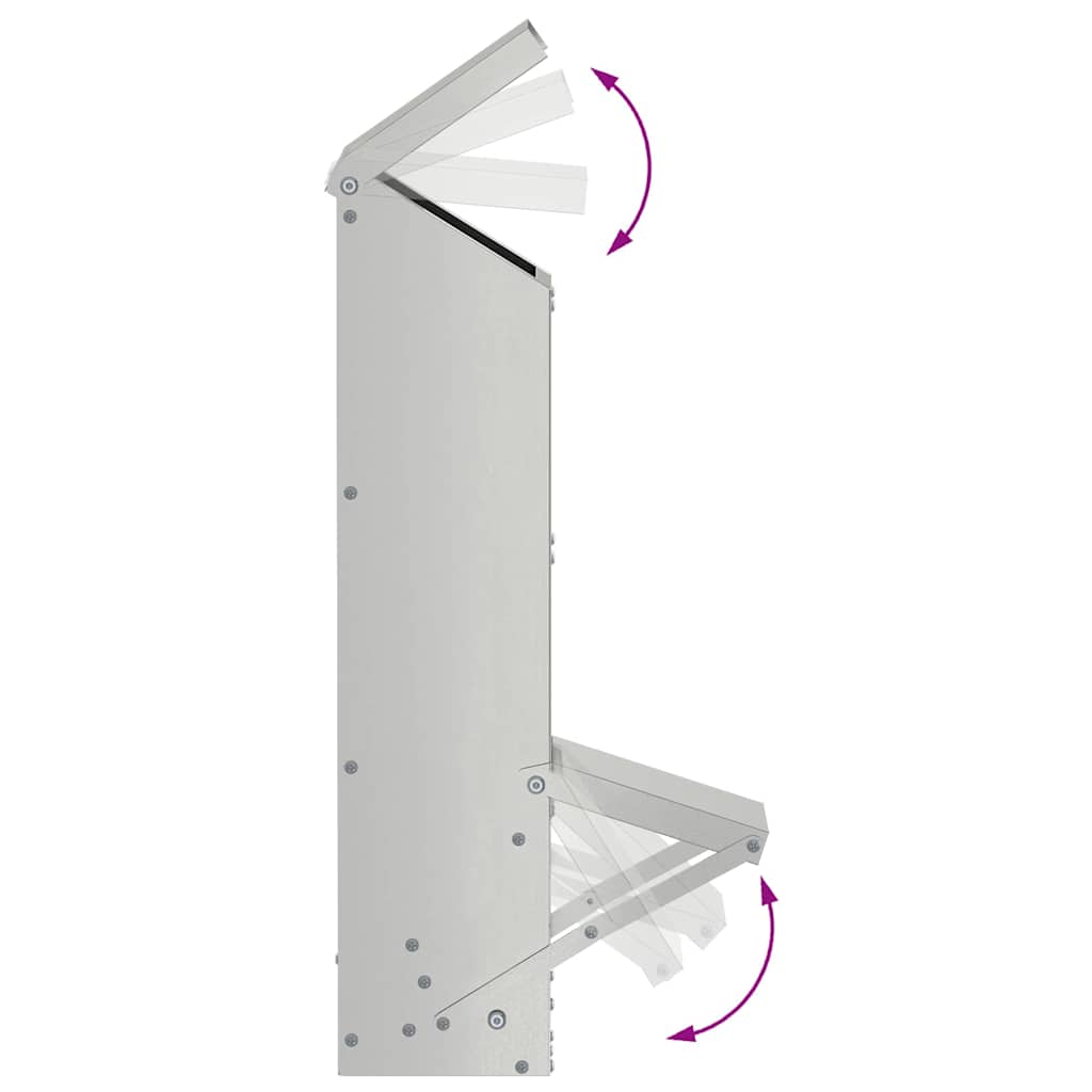 Feeder per pollo Argento 13 x 12 x 51 cm Acciaio zincato | homemem39