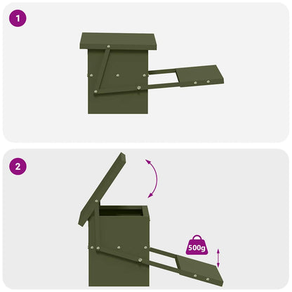 Mangiatore a Pedale per Pollo Verde oliva 48,5 x 39,5 x 19 cm