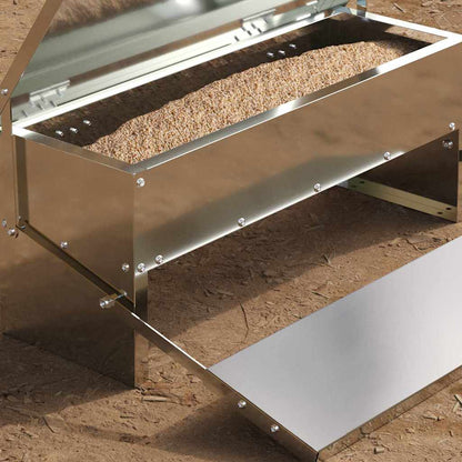 Mangiatore a Pedale per Pollo Argento 48,5 x 39,5 x 19 cm