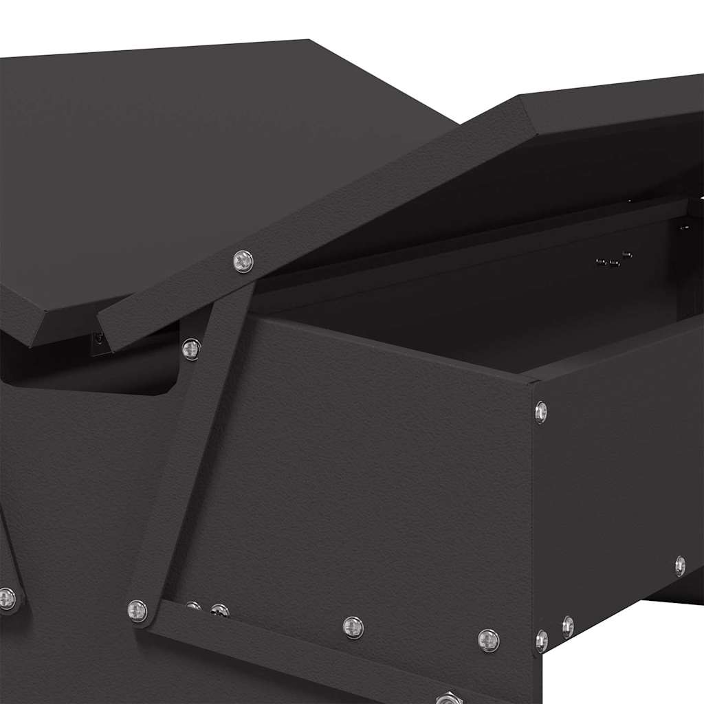 Mangiatore a Pedale per Pollo Nero 75 x 53 x 20,5 cm