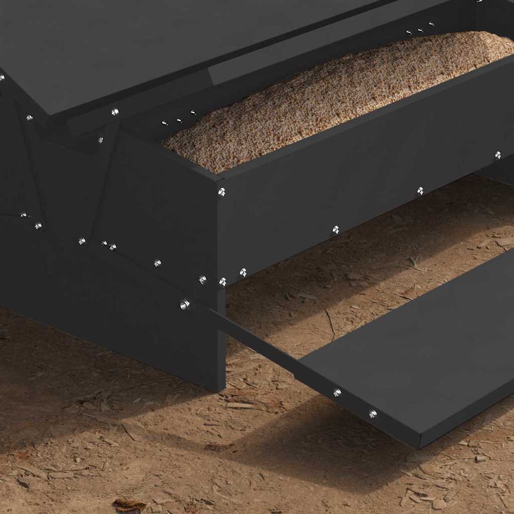 Mangiatore a Pedale per Pollo Nero 75 x 53 x 20,5 cm