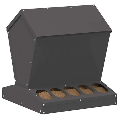 Feeder per pollo Nero 40 x 40 x 45 cm Acciaio laminato a freddo