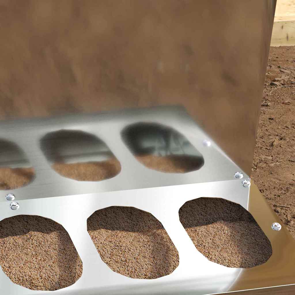 Feeder per pollo Argento 40 x 40 x 45 cm Acciaio zincato