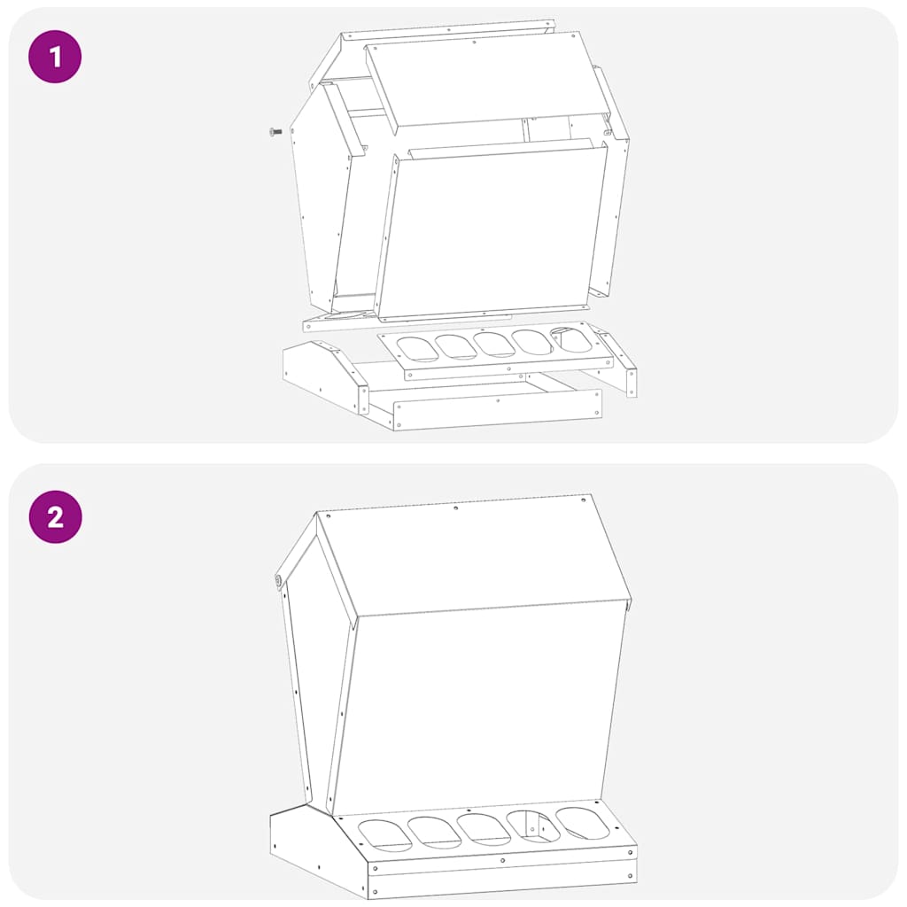 Feeder per pollo Nero 30 x 30 x 39 cm Acciaio laminato a freddo | homemem39