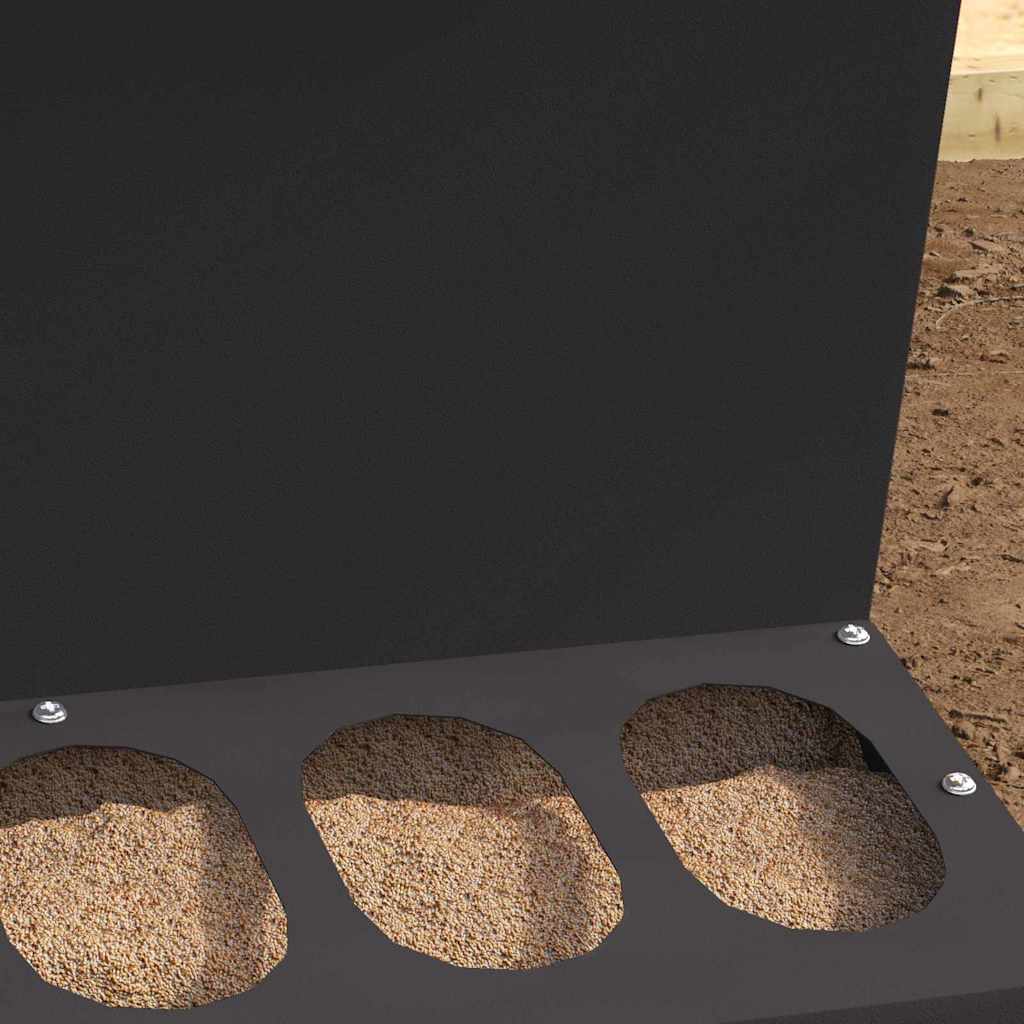 Feeder per pollo Nero 30 x 30 x 39 cm Acciaio laminato a freddo