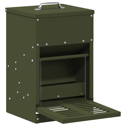 Mangiatore a Pedale per Pollo Verde oliva 25 x 42 x 40 cm