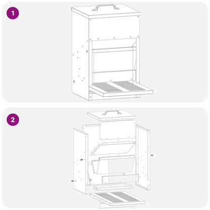 Mangiatore a Pedale per Pollo Argento 25 x 42 x 40 cm