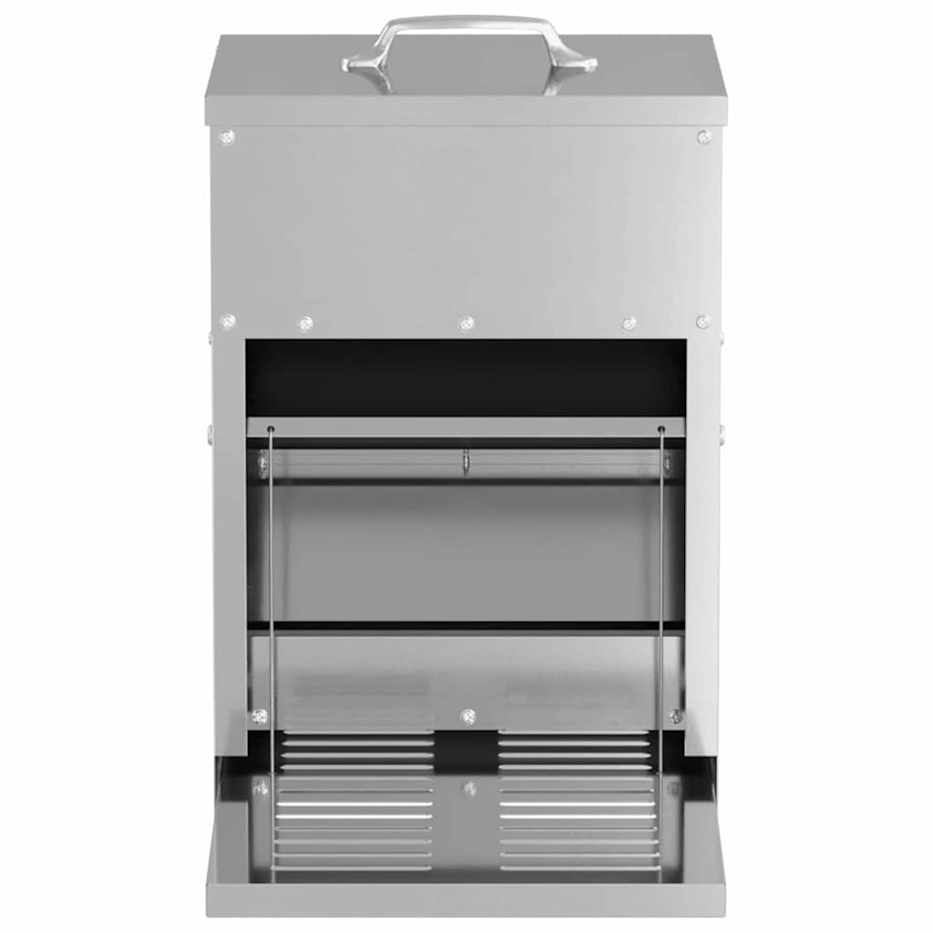 Mangiatore a Pedale per Pollo Argento 25 x 42 x 40 cm