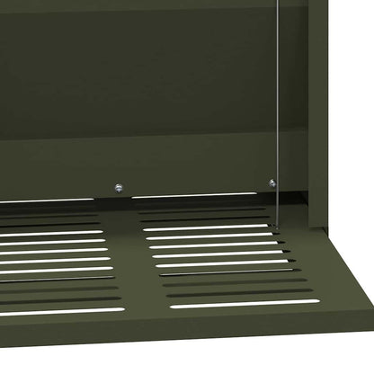 Mangiatore a Pedale per Pollo Verde oliva 25 x 42 x 40 cm