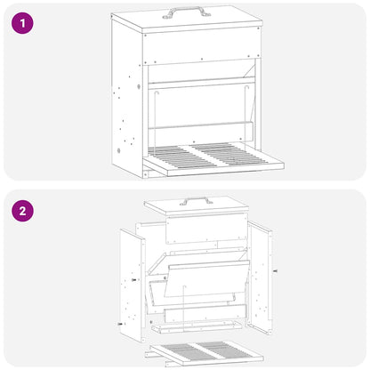 Mangiatore a Pedale per Pollo Verde oliva 25 x 42 x 40 cm