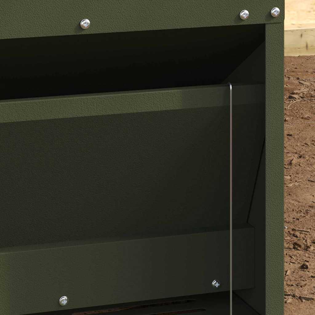 Mangiatore a Pedale per Pollo Verde oliva 25 x 42 x 40 cm