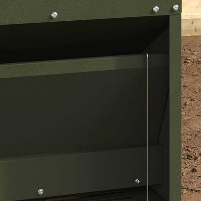 Mangiatore a Pedale per Pollo Verde oliva 25 x 42 x 40 cm