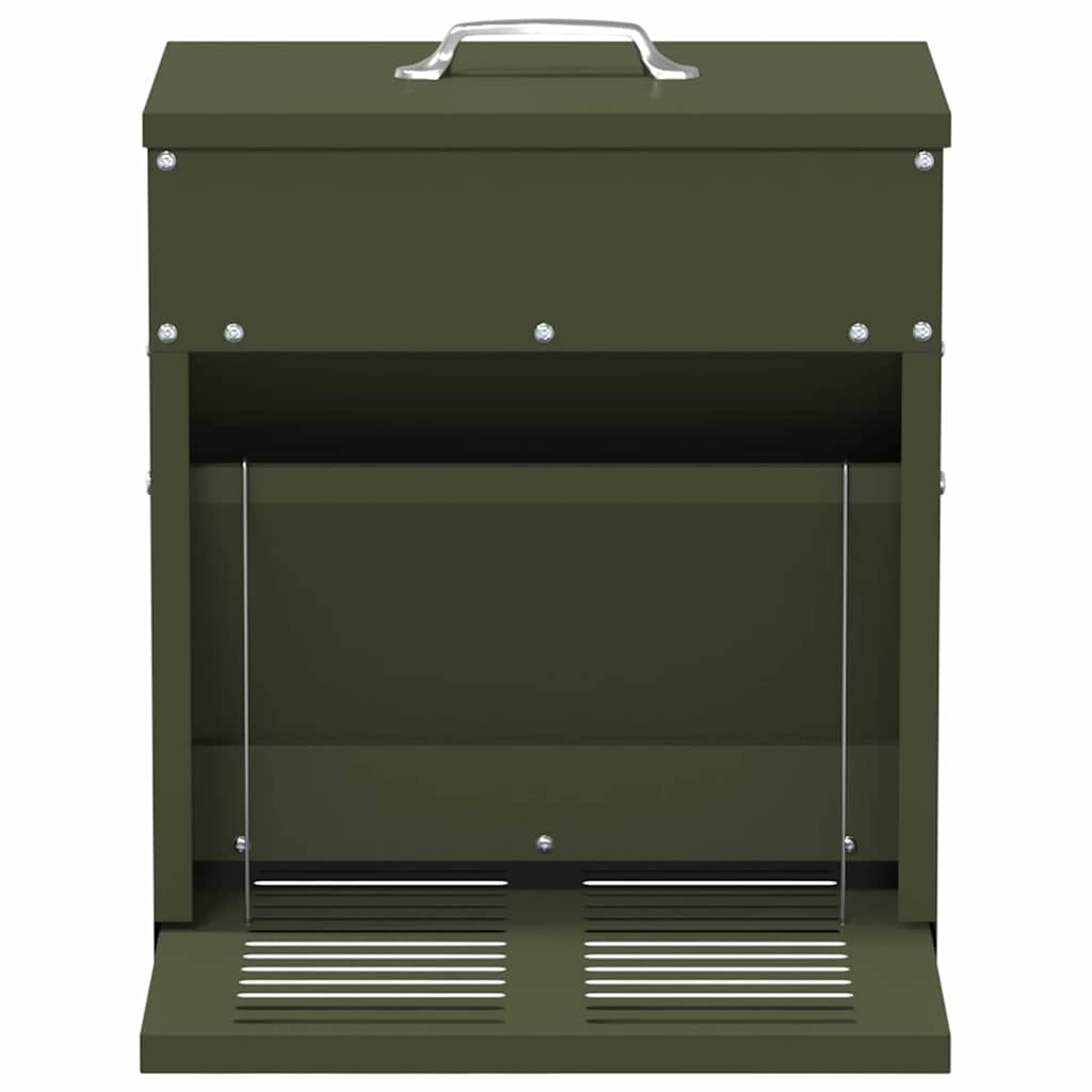 Mangiatore a Pedale per Pollo Verde oliva 25 x 42 x 40 cm