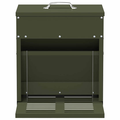 Mangiatore a Pedale per Pollo Verde oliva 25 x 42 x 40 cm