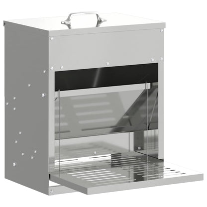 Mangiatore a Pedale per Pollo Argento 25 x 42 x 40 cm