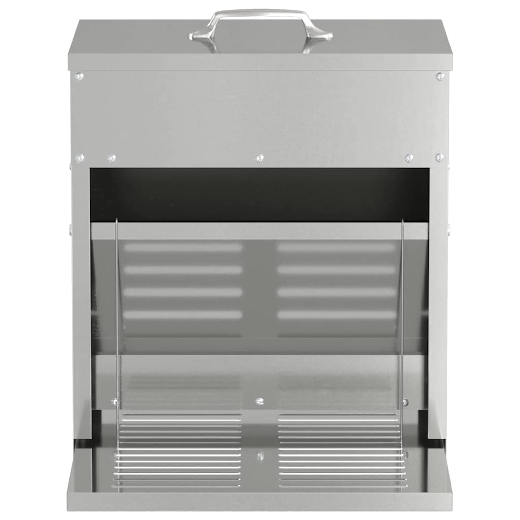 Mangiatore a Pedale per Pollo Argento 25 x 42 x 40 cm