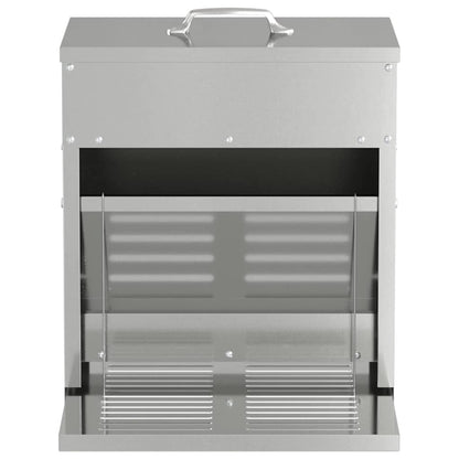 Mangiatore a Pedale per Pollo Argento 25 x 42 x 40 cm