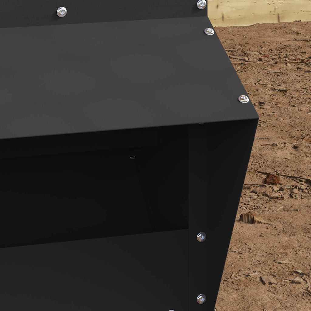 Feeder per pollo Nero 20 x 25 x 35 cm Acciaio laminato a freddo