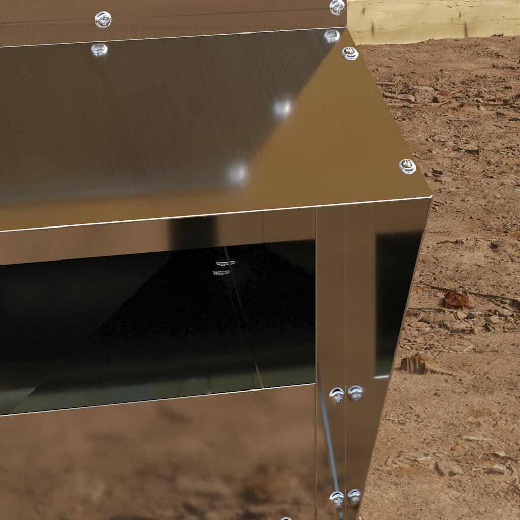 Feeder per pollo Argento 20 x 25 x 35 cm Acciaio zincato