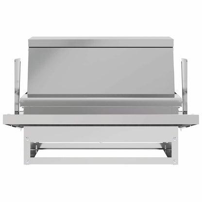 Mangiatore a Pedale per Pollo Argento 50 x 40 x 29 cm