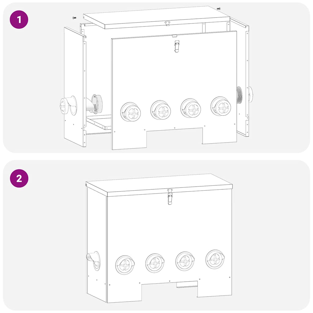Feeder per pollo 2 pcs Nero 60.5 x 29 x 51 cm