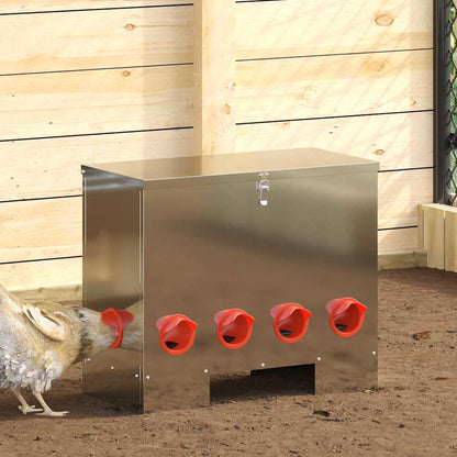 Feeder per pollo 2 pcs Argento 60.5 x 29 x 51 cm