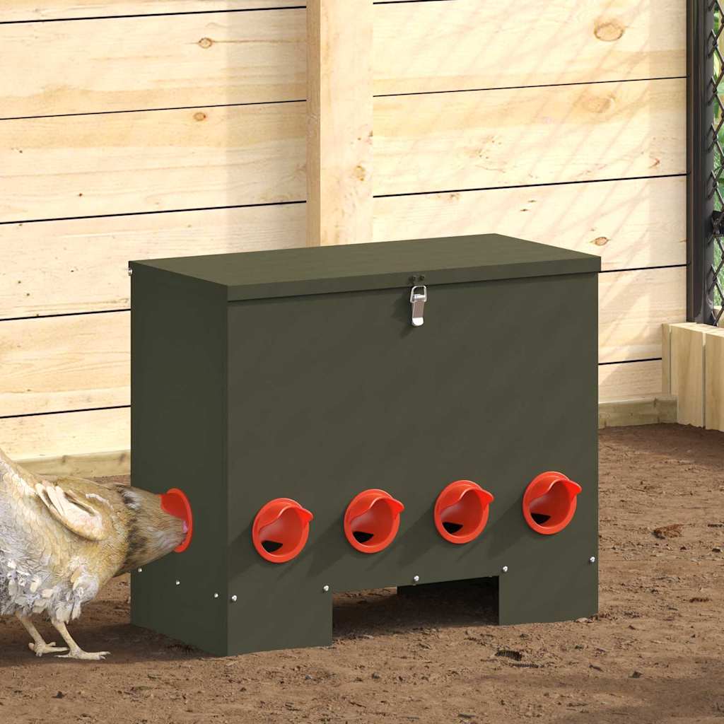Feeder per pollo 2 pcs Verde oliva 60.5 x 29 x 51 cm