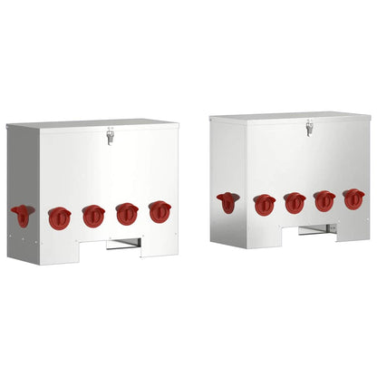 Feeder per pollo 2 pcs Argento 60.5 x 29 x 51 cm