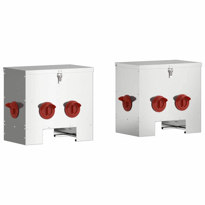 Feeder per pollo 2 pcs Argento 60.5 x 29 x 51 cm