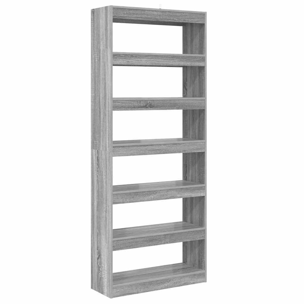 Libreria Grigio sonoma 80 x 30 x 198 cm Legno multistrato