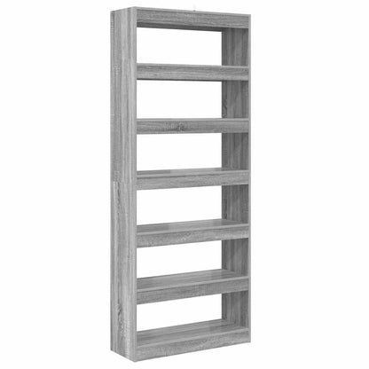 Libreria Grigio sonoma 80 x 30 x 198 cm Legno multistrato