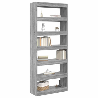 Libreria Grigio sonoma 80 x 30 x 198 cm Legno multistrato
