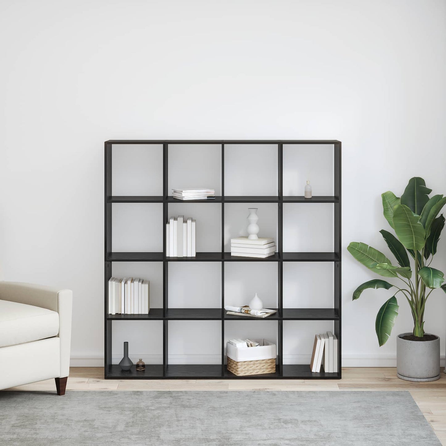 Armadio per Libri Rovere Nero 137,5 x 29 x 137,5 cm | homemem39