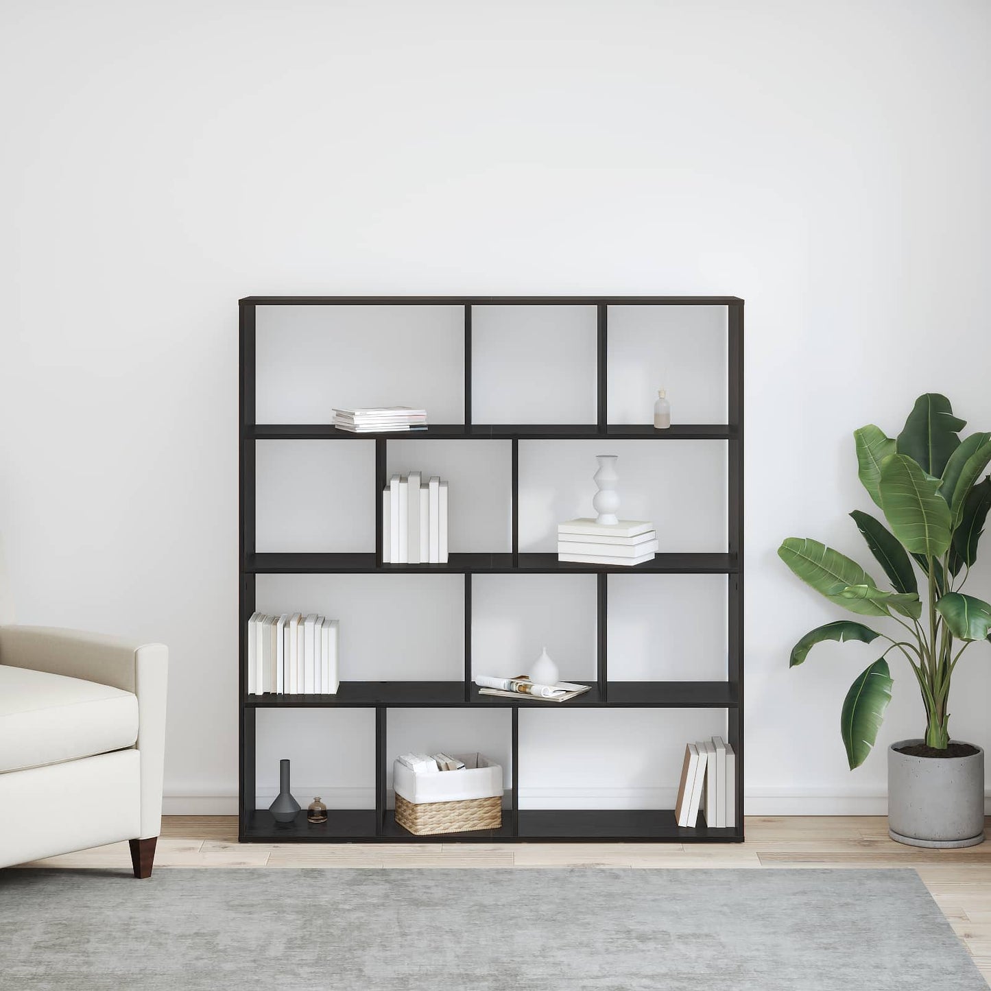 Armadio per Libri Rovere Nero 132 x 29 x 141,5 cm | homemem39