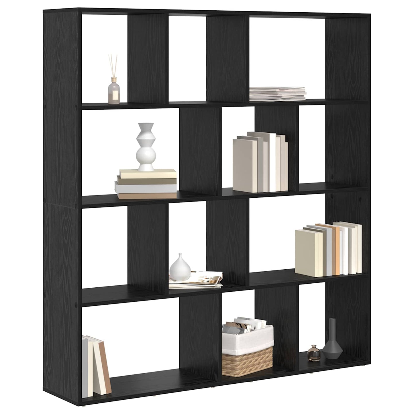 Armadio per Libri Rovere Nero 132 x 29 x 141,5 cm | homemem39