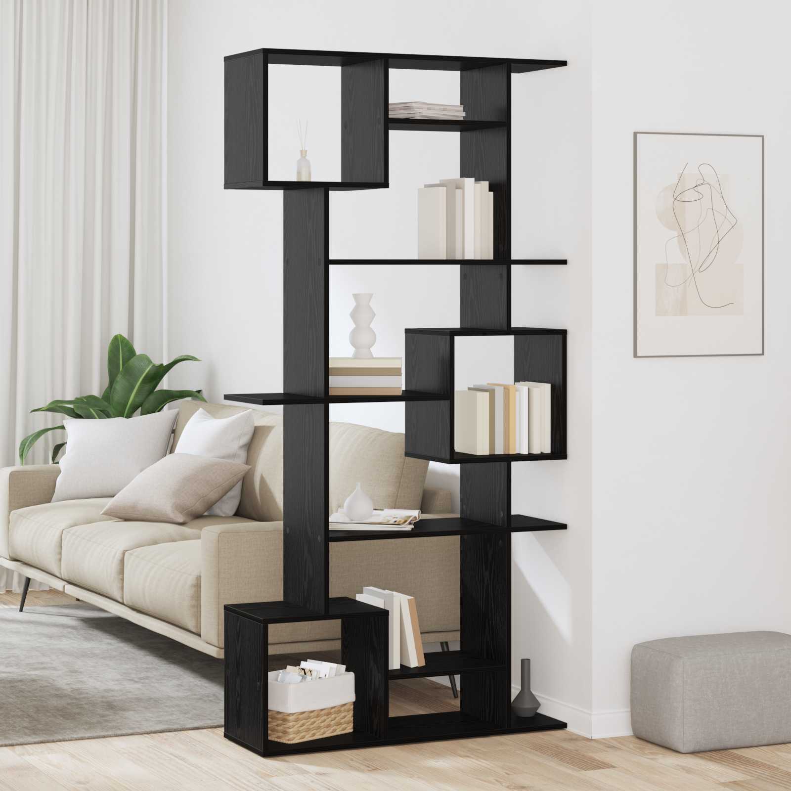 Armadio per Libri Rovere Nero 92 x 29 x 188 cm | homemem39