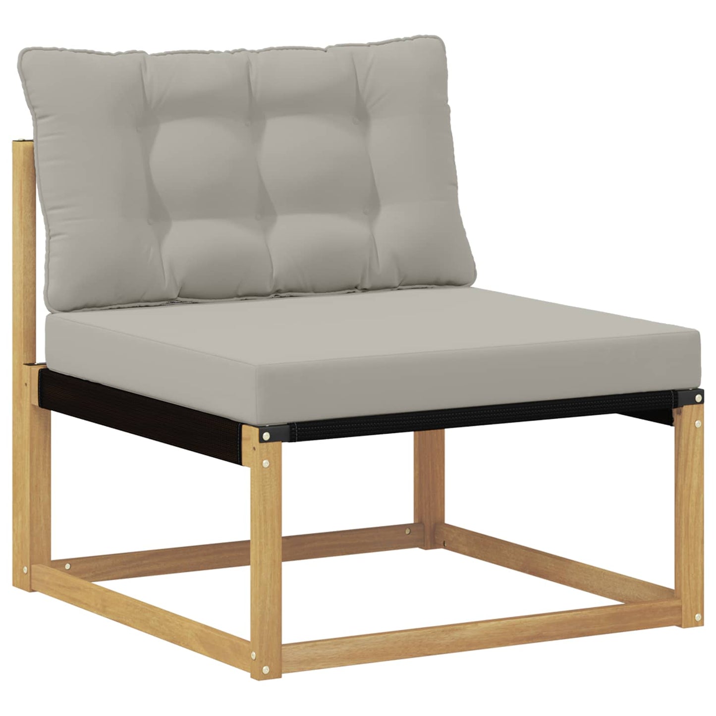 Set di divani da esterno 7 pz Bianco e Grigio Chiaro