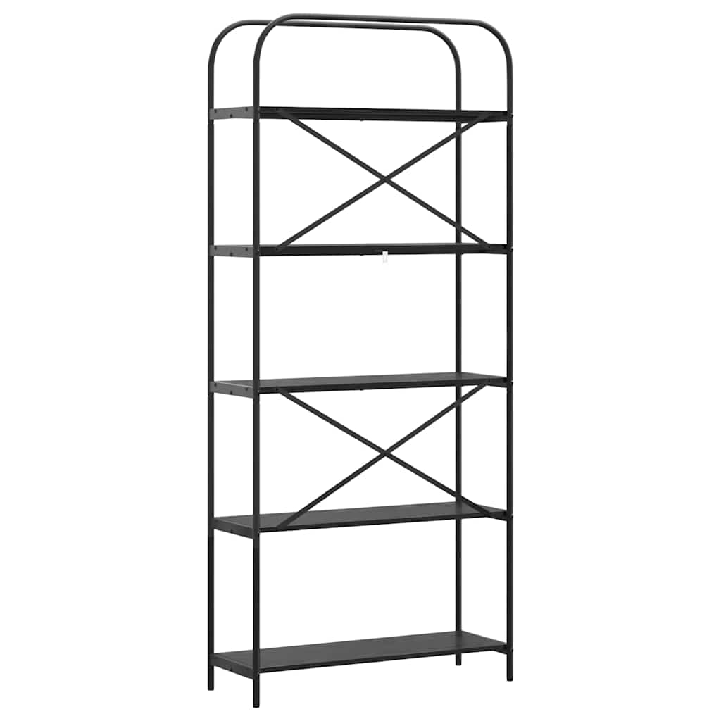 Libreria Rovere nero 80 x 30 x 183 cm Legno multistrato