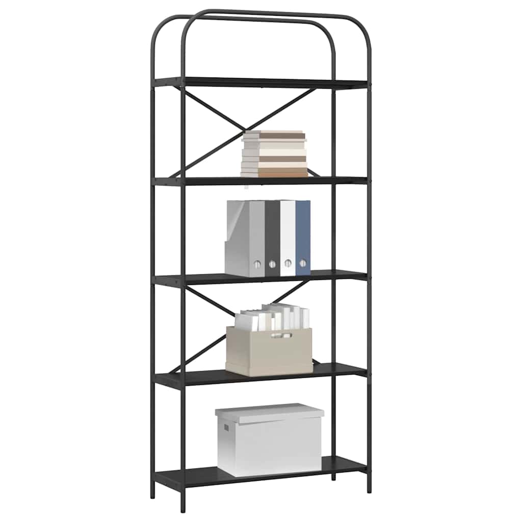 Libreria Rovere nero 80 x 30 x 183 cm Legno multistrato