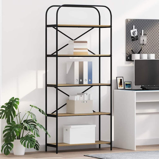 Libreria rovere artigianale 80 x 30 x 183 cm Legno multistrato