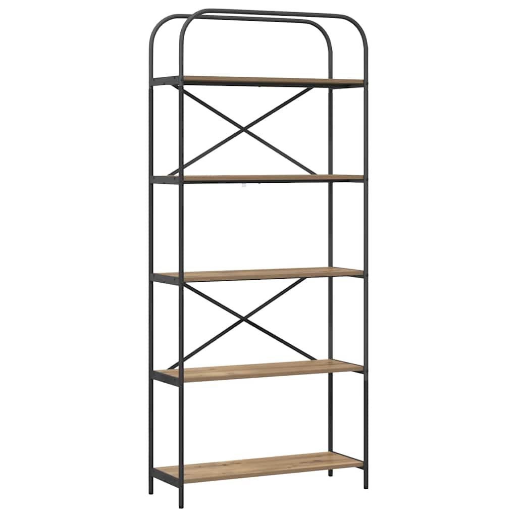 Libreria rovere artigianale 80 x 30 x 183 cm Legno multistrato