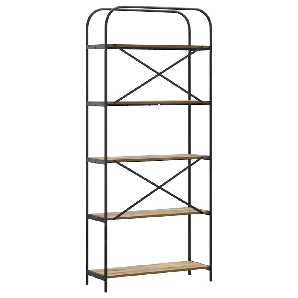 Libreria rovere artigianale 80 x 30 x 183 cm Legno multistrato