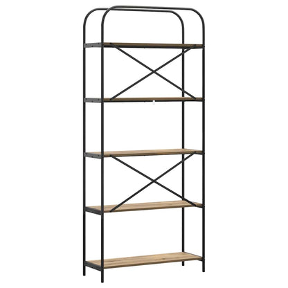 Libreria rovere artigianale 80 x 30 x 183 cm Legno multistrato