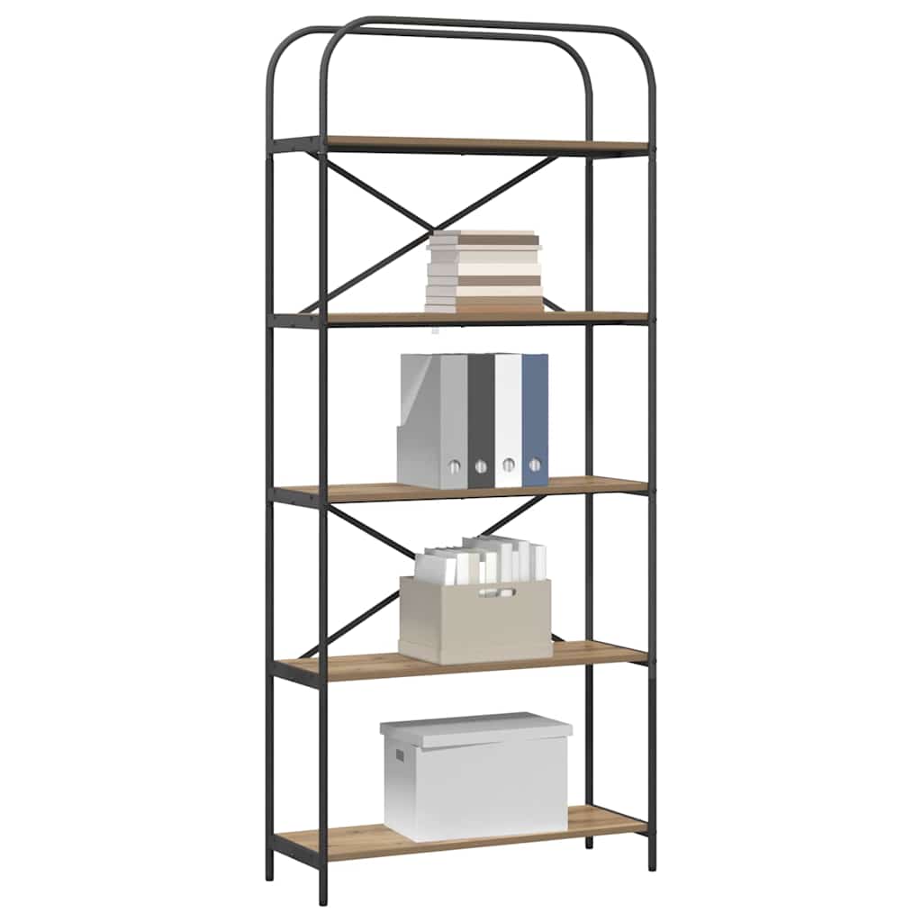 Libreria rovere artigianale 80 x 30 x 183 cm Legno multistrato