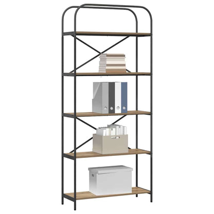 Libreria rovere artigianale 80 x 30 x 183 cm Legno multistrato