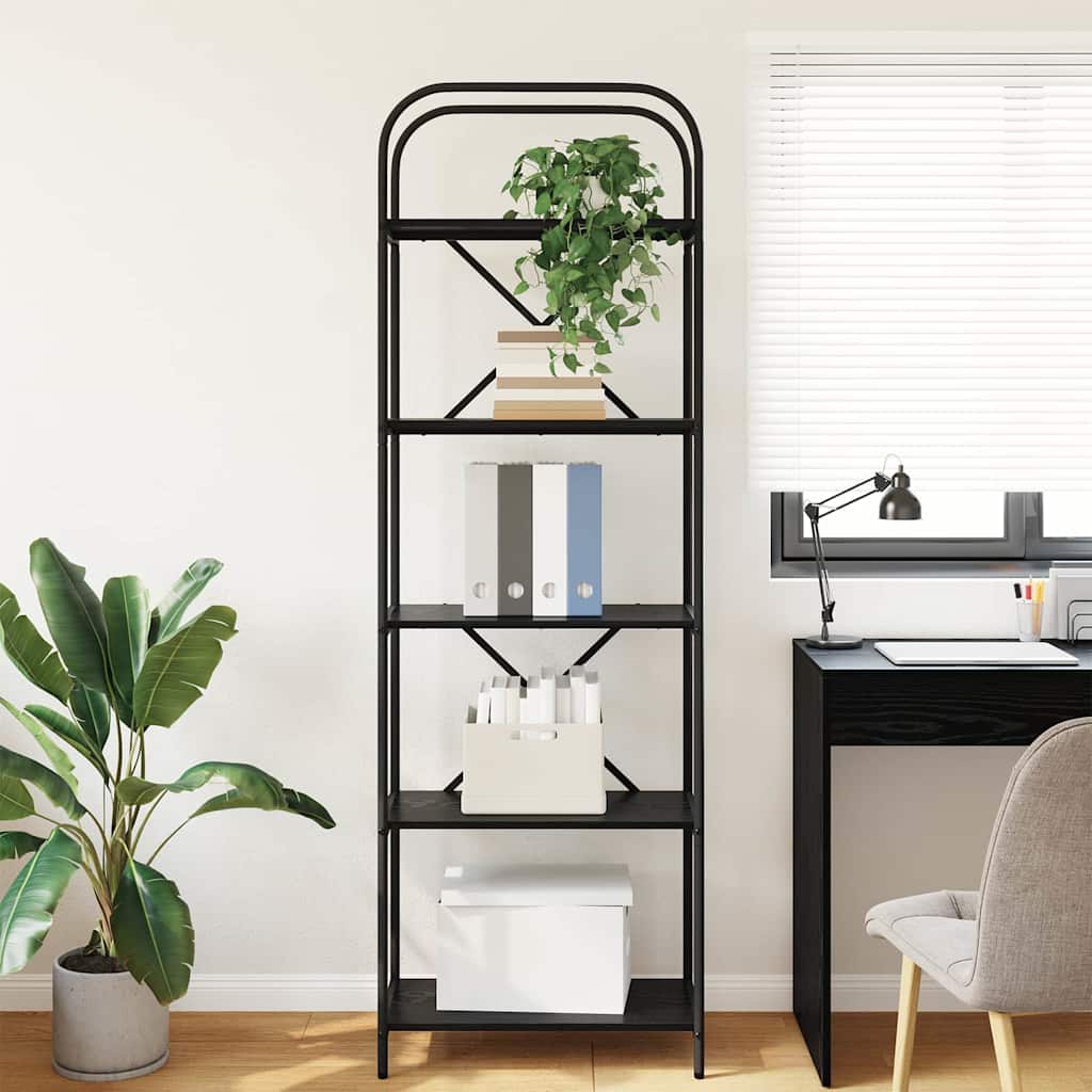 Libreria Rovere Nero 60 x 30 x 183 cm Legno multistrato