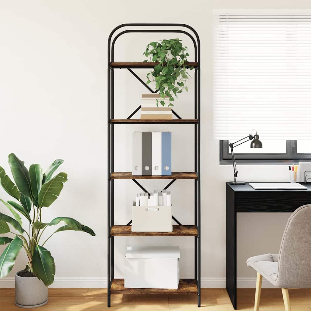 Libreria Rovere fumo 60 x 30 x 183 cm Legno multistrato